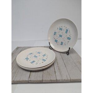 Vintage Set of 4 Vernonware Metlox Heavenly Days 7 1/2” Salad Plates MCM